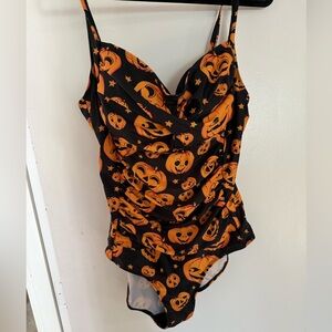 Halloween jack-o’-lantern bathing suit